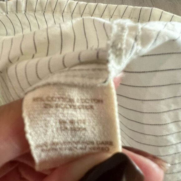 Free People White And Black Striped Button Up Tunic Long Sleeve Top Sz 2 - Picture 8 of 10